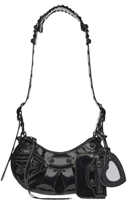 Balenciaga Le Cagole XS Shoulder Bag In Patent Fabric Black Buy Balenciaga Le Cagole XS Shoulder Bag In Patent Fabric Black