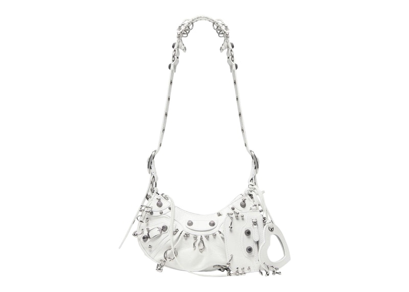 Balenciaga Le Cagole XS Shoulder Bag With Piercing White Arena