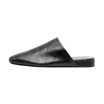 Balenciaga Leather Cosy BB Mules 'Black'