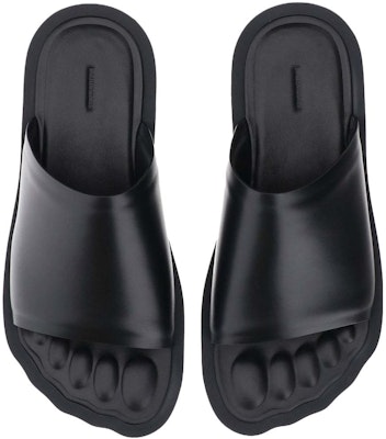 Balenciaga Leather Flat Sandals 'Black' 739724WBD011000 Shop Balenciaga Leather Flat Sandals 'Black' 739724WBD011000