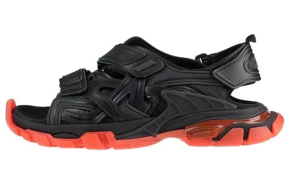 Balenciaga Leather Sandal 'Black Orange' 655954W2CC31060