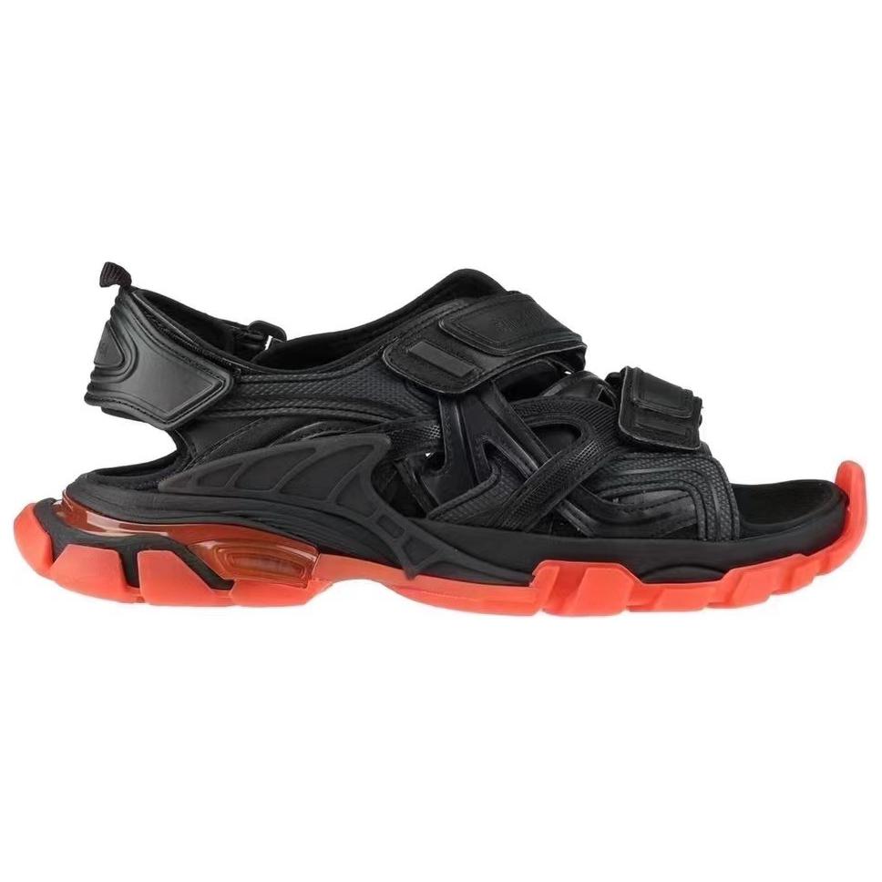 Order Balenciaga巴黎世家 皮革 簡約時尚 海灘涼鞋 男款 黑橙色
