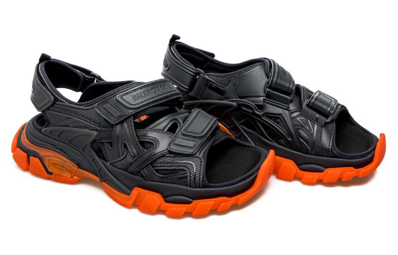 Balenciaga Leather Sandal 'Black Orange' 圖 3