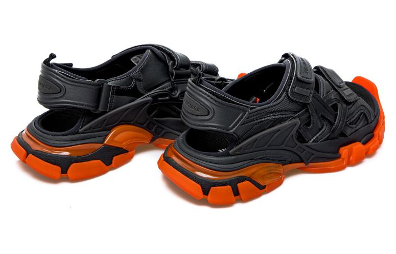 Balenciaga Leather Sandal 'Black Orange' 圖 4