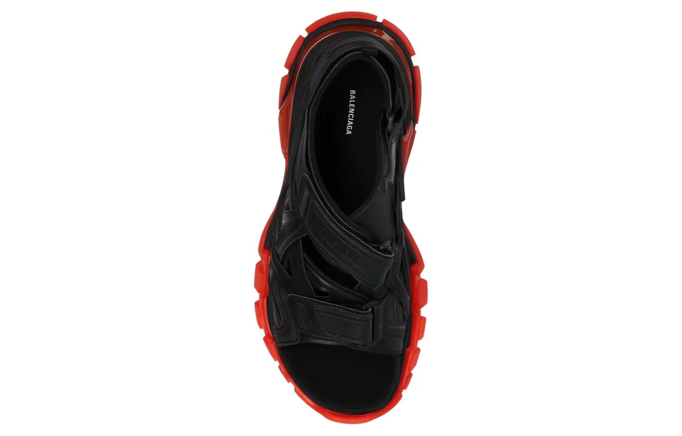 Balenciaga Leather Sandal 'Black Orange' 圖 5