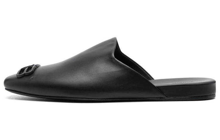 Balenciaga Leather Slip-On 'Fashion Sandal Black'