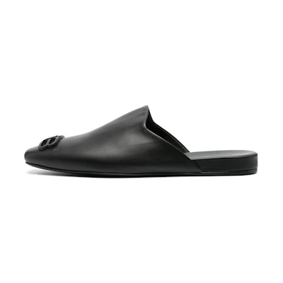 Balenciaga Leather Slip-On 'Fashion Sandal Black'