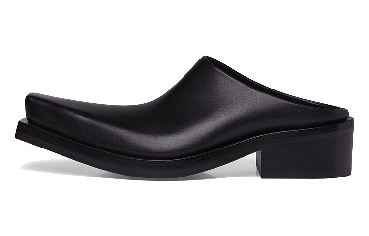 Balenciaga Leather Slip-On Chunky Heel 'Fashion Slide Black'