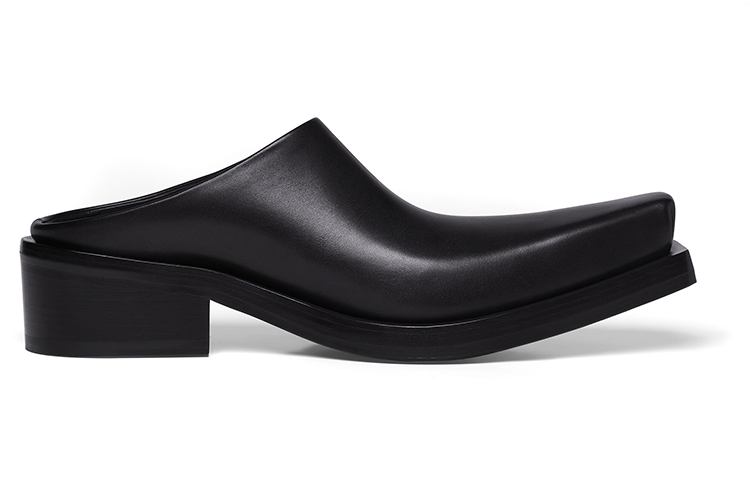 Balenciaga Leather Slip-On Chunky Heel 'Fashion Slide Black' 圖 2