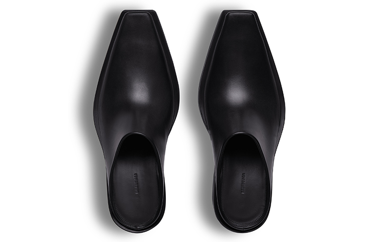 Balenciaga Leather Slip-On Chunky Heel 'Fashion Slide Black' 圖 4