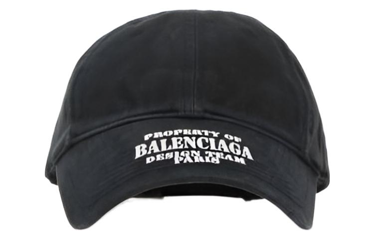 Balenciaga Letter Logo Cotton Cap Unisex Black 704097410B20107