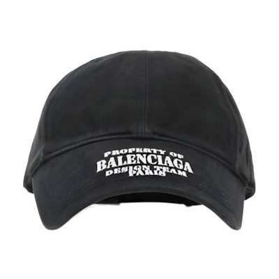 Balenciaga Letter Logo Cotton Cap Unisex Black 704097410B20107