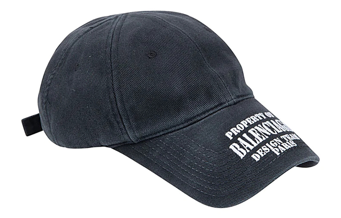 Shop Balenciaga Letter Logo Cotton Cap Unisex Black 704097410B20107