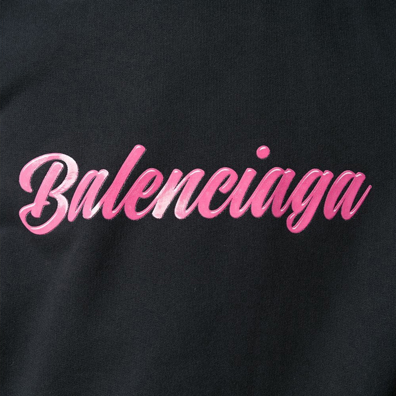Balenciaga Letter Logo Hoodie Unisex Black Regular Fit Long Sleeve. 583215TFV608465 圖 5