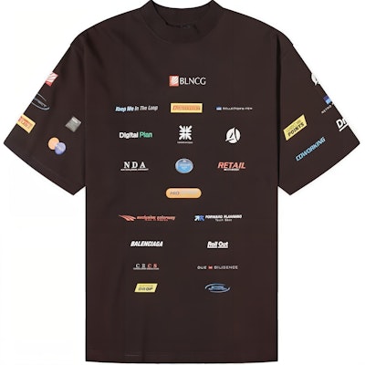 Balenciaga Baju T Leher Bulat Coklat Logo Cetakan Saiz Biasa. 764235TQVH31055 Buy Balenciaga Baju T Leher Bulat Coklat Logo Cetakan Saiz Biasa. 764235TQVH31055