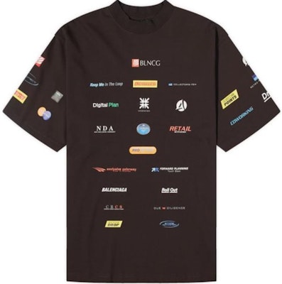 Balenciaga Baju T Leher Bulat Coklat Logo Cetakan Saiz Biasa. 764235TQVH31055 Order Balenciaga Baju T Leher Bulat Coklat Logo Cetakan Saiz Biasa. 764235TQVH31055