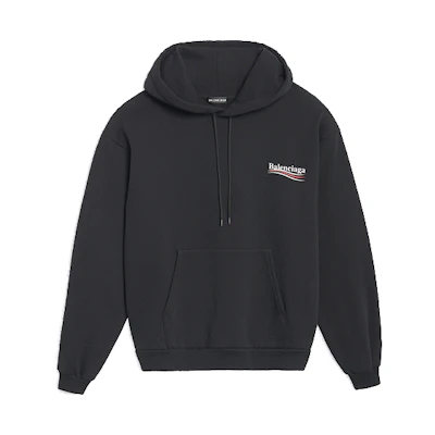 Balenciaga Letter Logo Print Hoodie Unisex Black 556145TBV141000