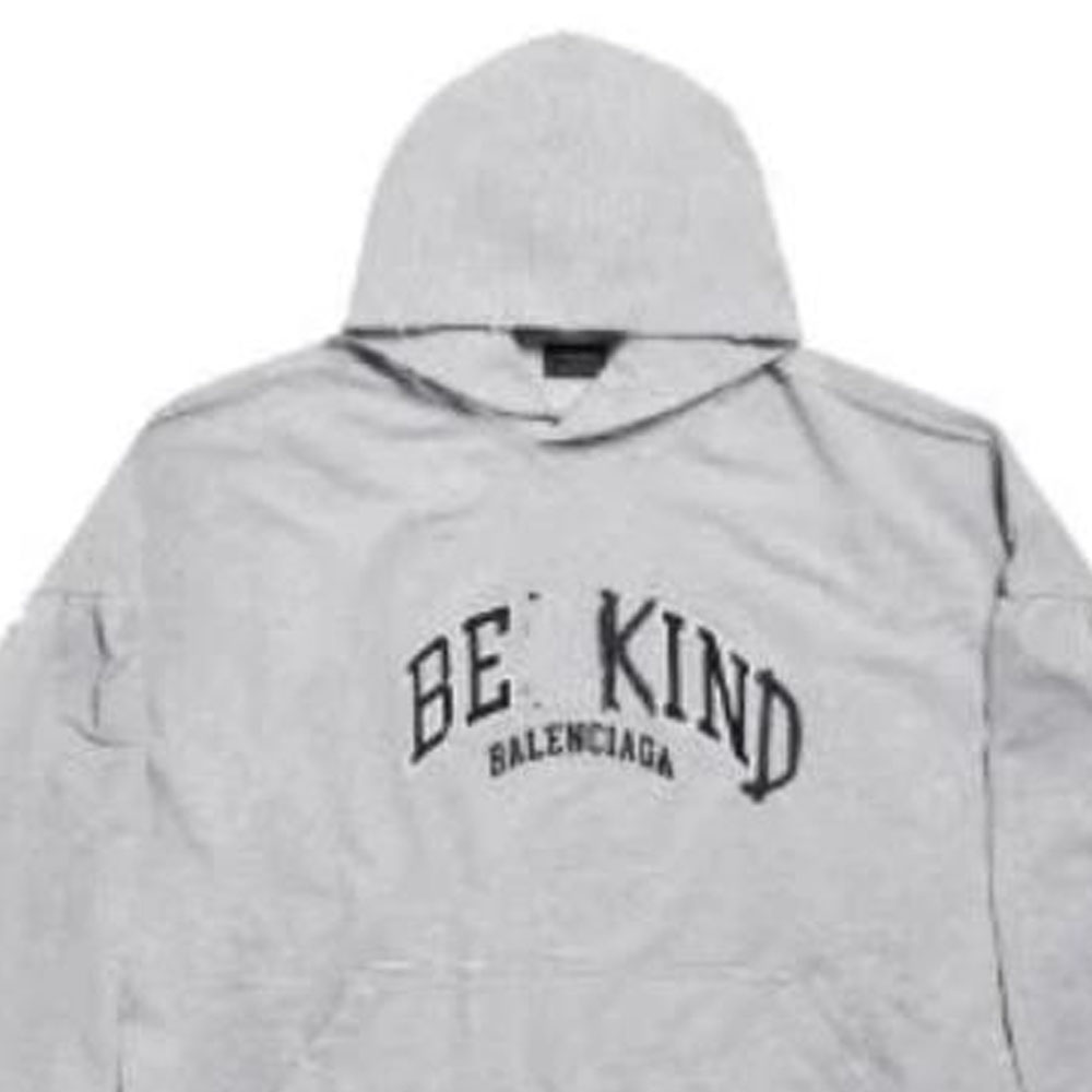 Sizing バレンシアガ レターロゴプリントフーディー ユニセックス オーバーサイズ グレー 761458TPVD61167