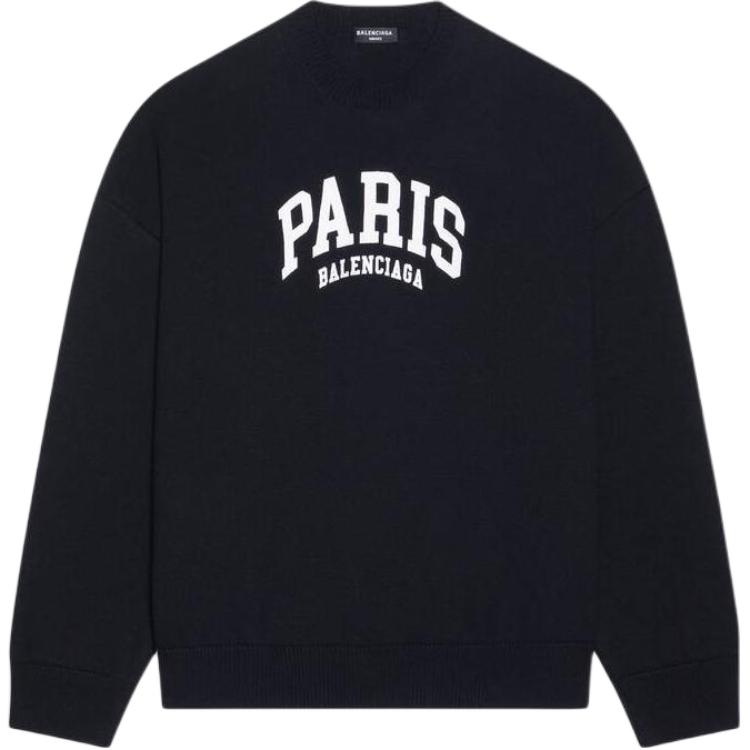 Balenciaga Letter Logo Print Oversized Black Sweatshirt Casual Wear 682005T16241000
