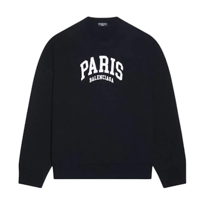 Balenciaga Letter Logo Print Oversized Black Sweatshirt Casual Wear 682005T16241000