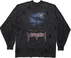 Balenciaga Letter Logo Print Oversized Long Sleeve T-Shirt Unisex Black 791613TQVY22020 Balenciaga Letter Logo Print Oversized Long Sleeve T-Shirt Unisex Black 791613TQVY22020