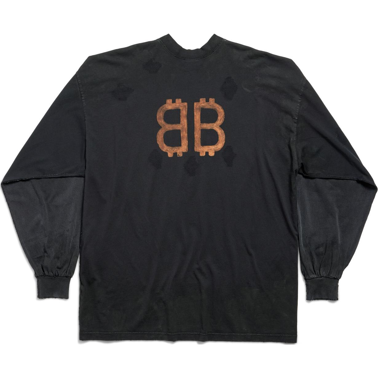 Lookbook Balenciaga 字母Logo印花寬鬆版長袖T恤 男女 黑色 791613TQVY22020