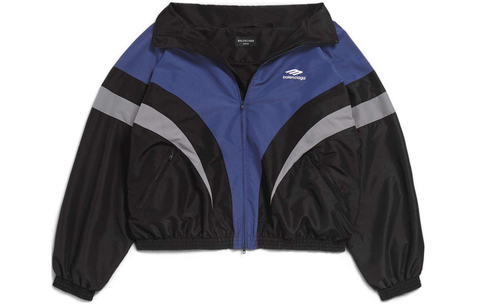 Order バレンシアガ ロゴプリント ジップアップジャケット ユニセックス オーバーサイズ ブラック 長袖 790756TMO101000