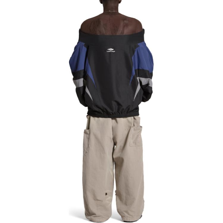 Purchase バレンシアガ ロゴプリント ジップアップジャケット ユニセックス オーバーサイズ ブラック 長袖 790756TMO101000