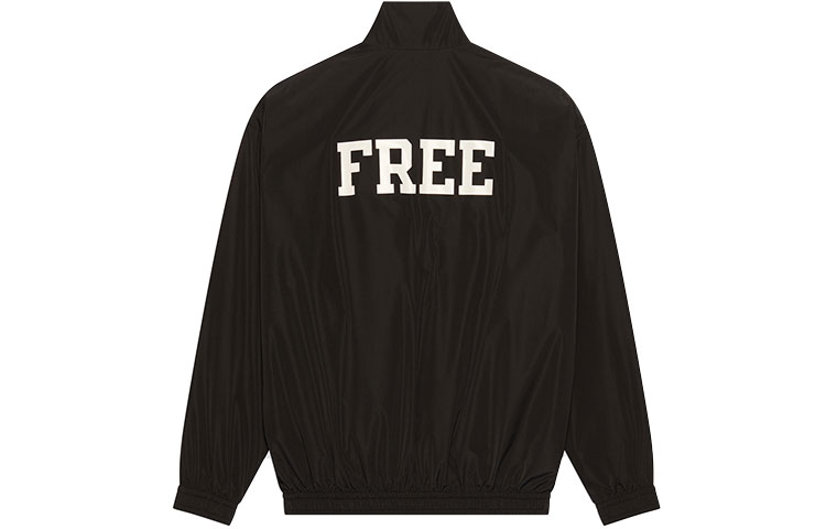 Balenciaga Letter Print Black Long Sleeve Jacket Unisex Regular Fit 664630TFO041000