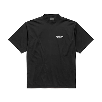 Balenciaga Letter Print Black Oversized Unisex T-Shirt FW24 Casual Fit. 764235TQVS69034
