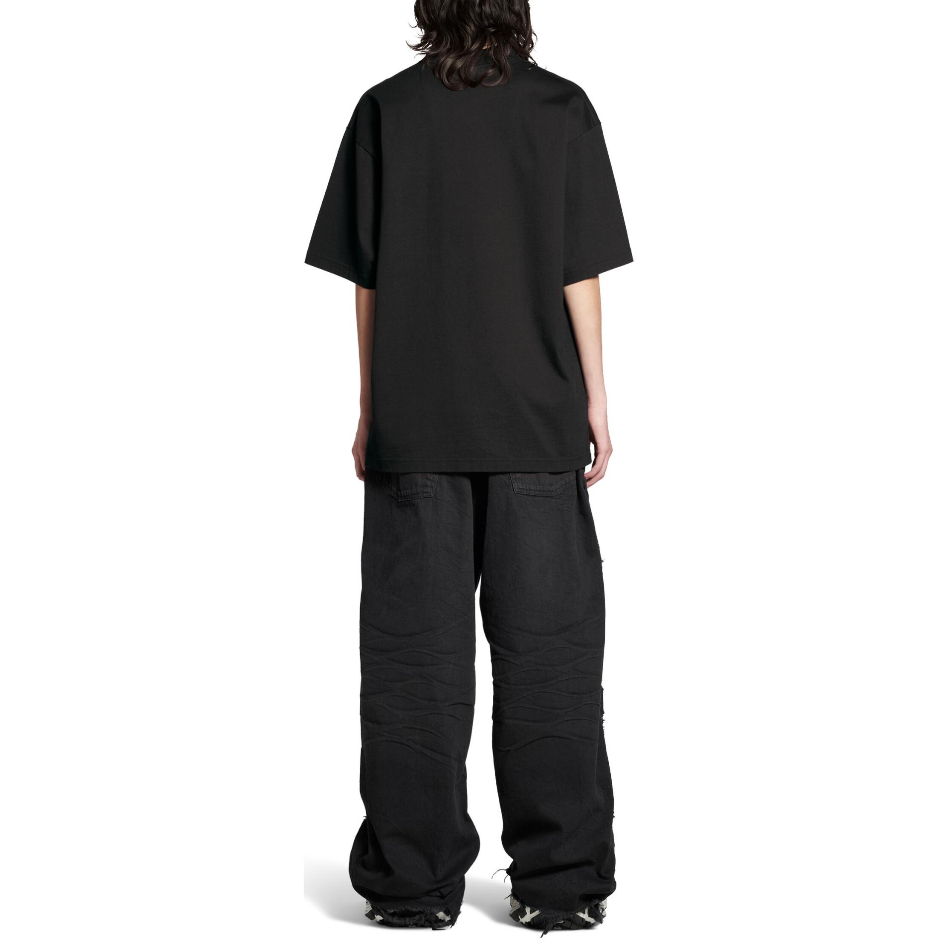 Balenciaga Letter Print Black Oversized Unisex T-Shirt FW24 Casual Fit. 764235TQVS69034 圖 4