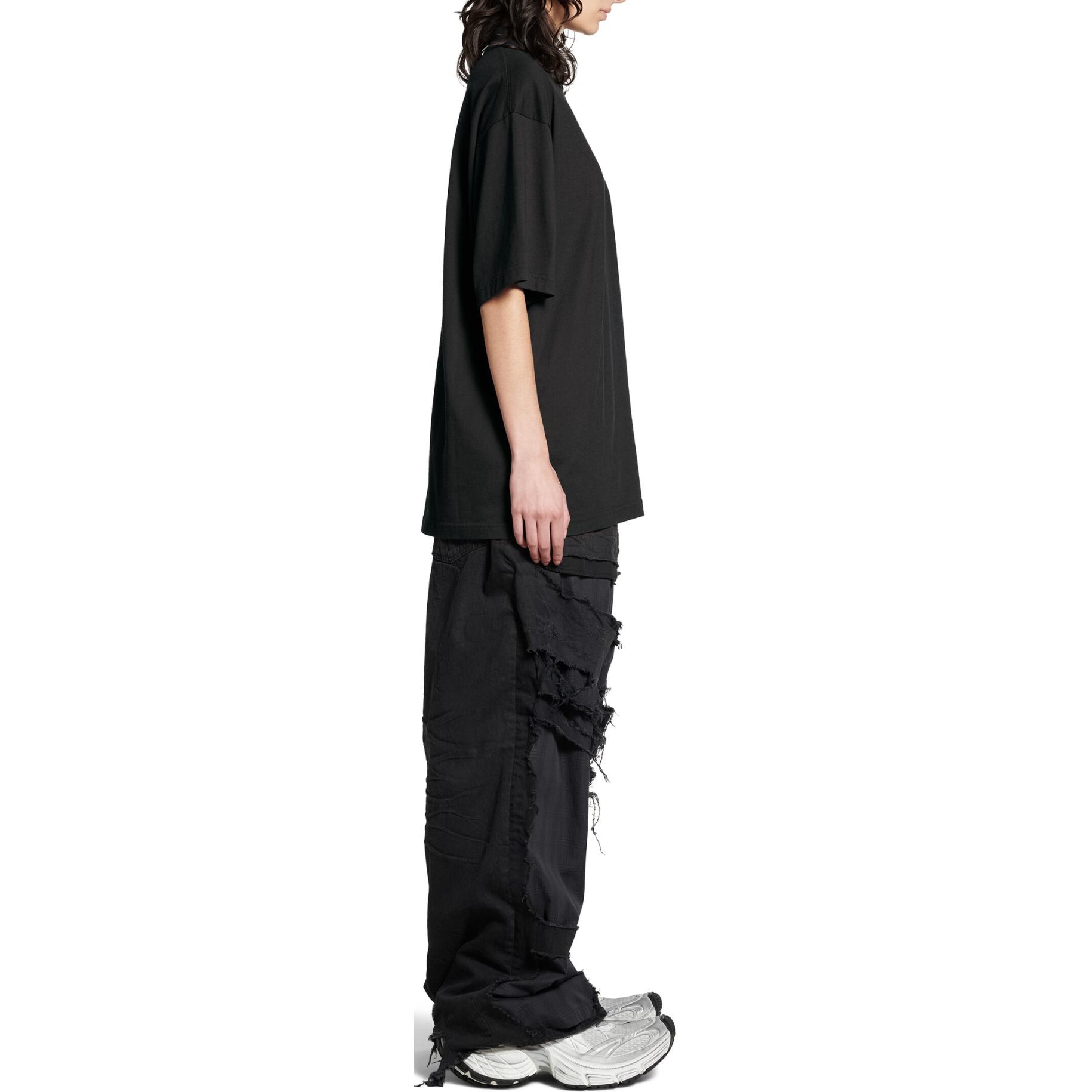 Balenciaga Letter Print Black Oversized Unisex T-Shirt FW24 Casual Fit. 764235TQVS69034 圖 5