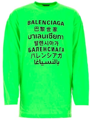 Balenciaga Kaos Lengan Panjang Pria Warna Hijau Neon dengan Cetak Huruf 641667TJVI34162 Order Balenciaga Kaos Lengan Panjang Pria Warna Hijau Neon dengan Cetak Huruf 641667TJVI34162