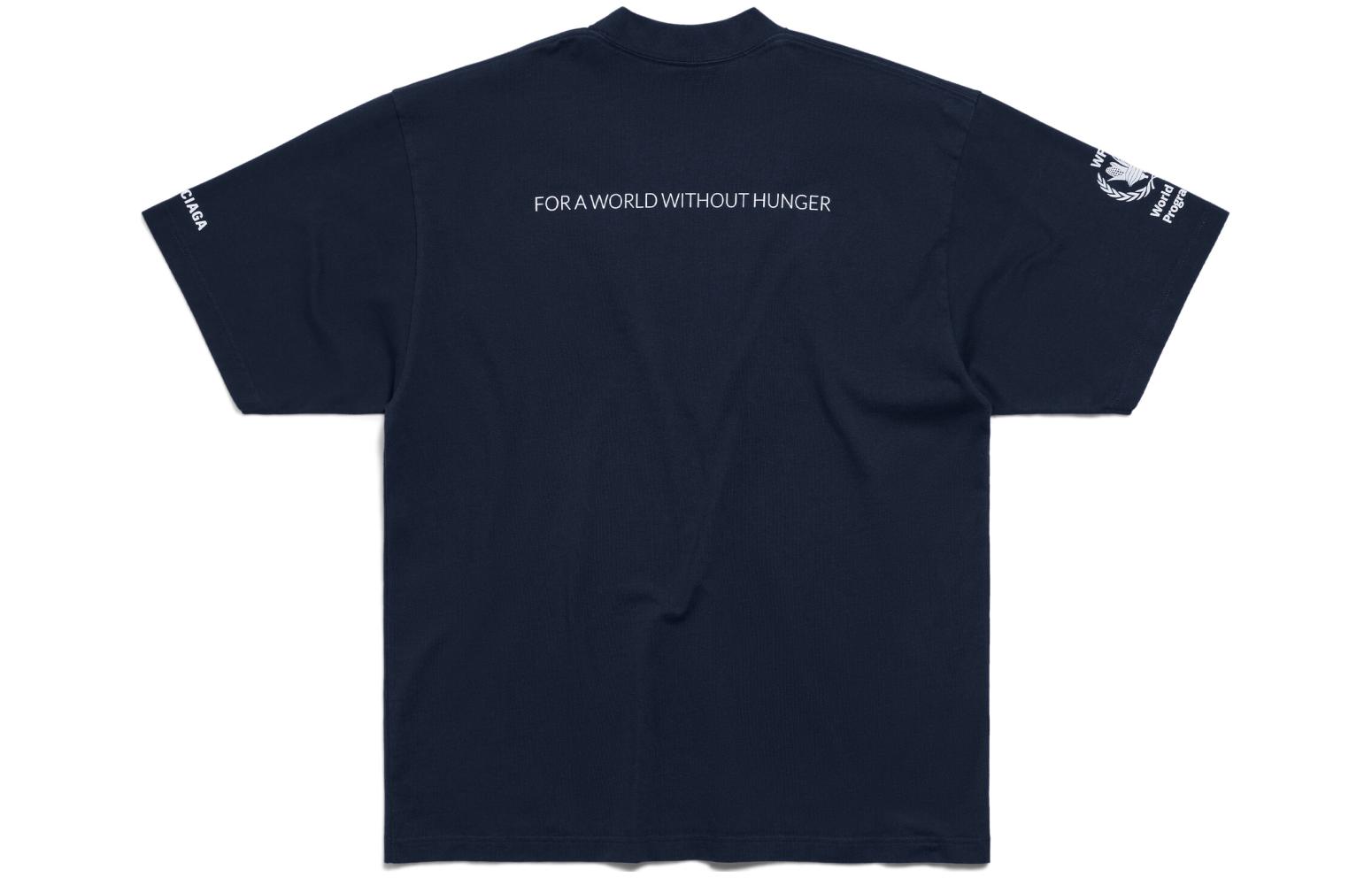 Balenciaga Letter Print Crewneck Short Sleeve T-Shirt Unisex Navy Regular Fit 764235TQVB68502 圖 3