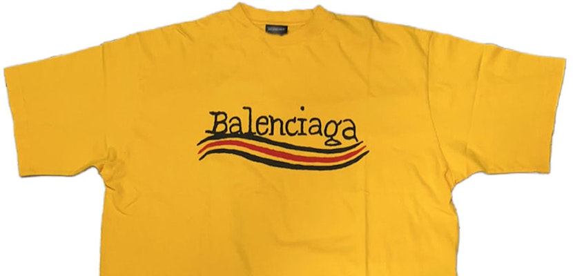 Balenciaga Letter Print Crewneck T-Shirt Regular Fit Yellow. 641675TNVE77442 Shop Balenciaga Letter Print Crewneck T-Shirt Regular Fit Yellow. 641675TNVE77442