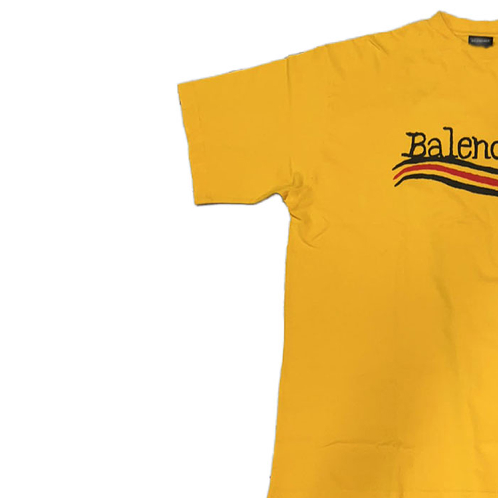 Details for Balenciaga Letter Print Crewneck T-Shirt Regular Fit  Yellow. 641675TNVE77442