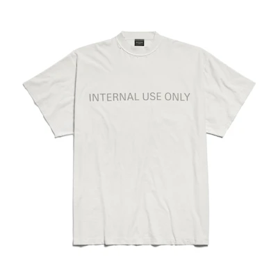Balenciaga Letter Print Crewneck T-Shirt Unisex Grey White 787358TQVU29016