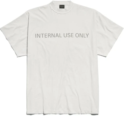 Balenciaga Letter Print Crewneck T-Shirt Unisex Grey White 787358TQVU29016 Order Balenciaga Letter Print Crewneck T-Shirt Unisex Grey White 787358TQVU29016