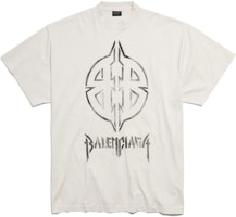 Balenciaga Letter Print Crewneck T-Shirt White FW24 Unisex Oversized Fit. 787349TQVT19784 Balenciaga Letter Print Crewneck T-Shirt White FW24 Unisex Oversized Fit. 787349TQVT19784