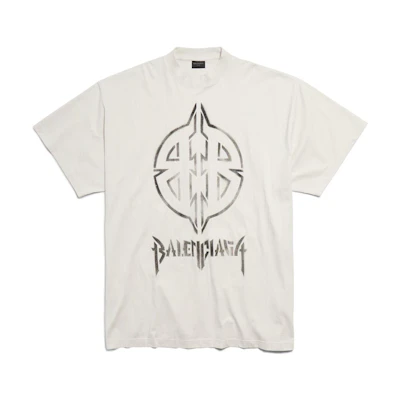 Balenciaga Letter Print Crewneck T-Shirt White FW24 Unisex Oversized Fit. 787349TQVT19784