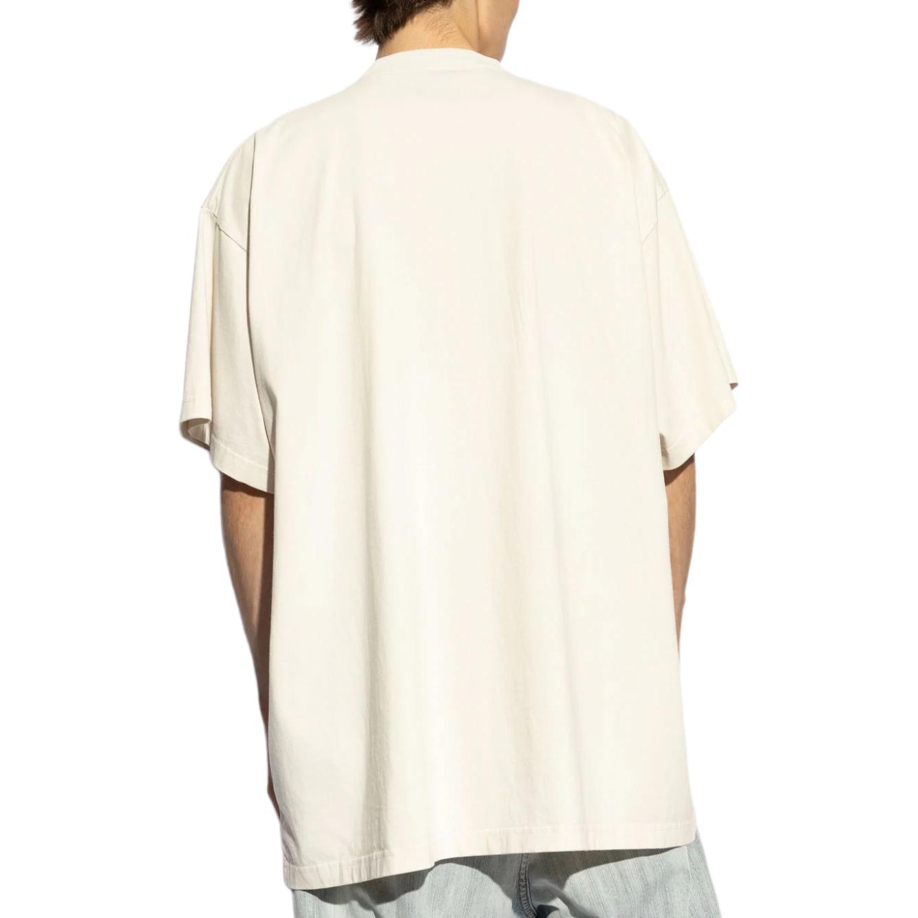 Details for Balenciaga Letter Print Crewneck T-Shirt White FW24 Unisex Oversized Fit. 787349TQVT19784
