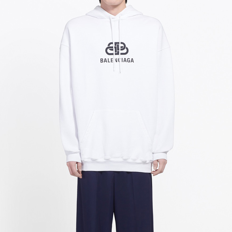 Balenciaga Letter Print Fleece Hoodie Unisex Oversized White 570811TEV199044 圖 5