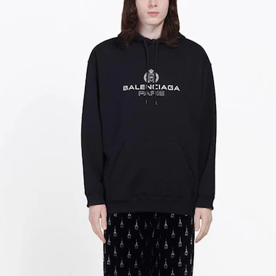 Hoodie Balenciaga Letter Print Hitam 570811TGV701000 Shop Hoodie Balenciaga Letter Print Hitam 570811TGV701000