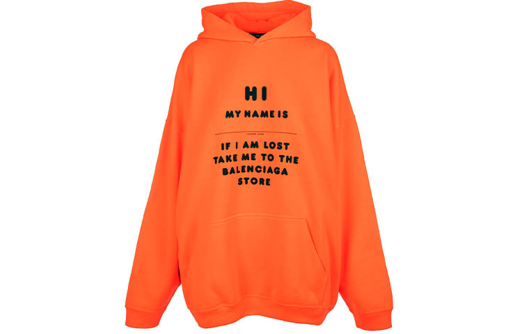 Balenciaga Letter Print Hoodie Bright Orange 651799TKVK57513
