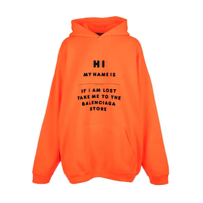 Balenciaga Letter Print Hoodie Bright Orange 651799TKVK57513
