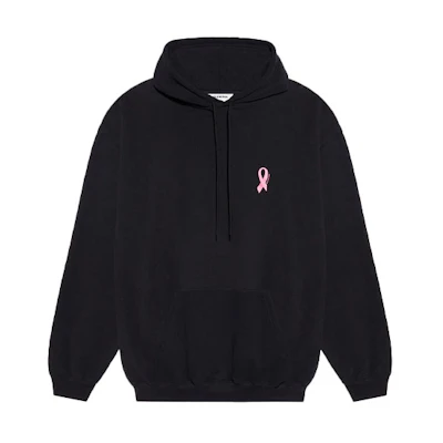 Balenciaga Letter Print Hoodie Unisex Black Loose Fit 578135TJVH41070
