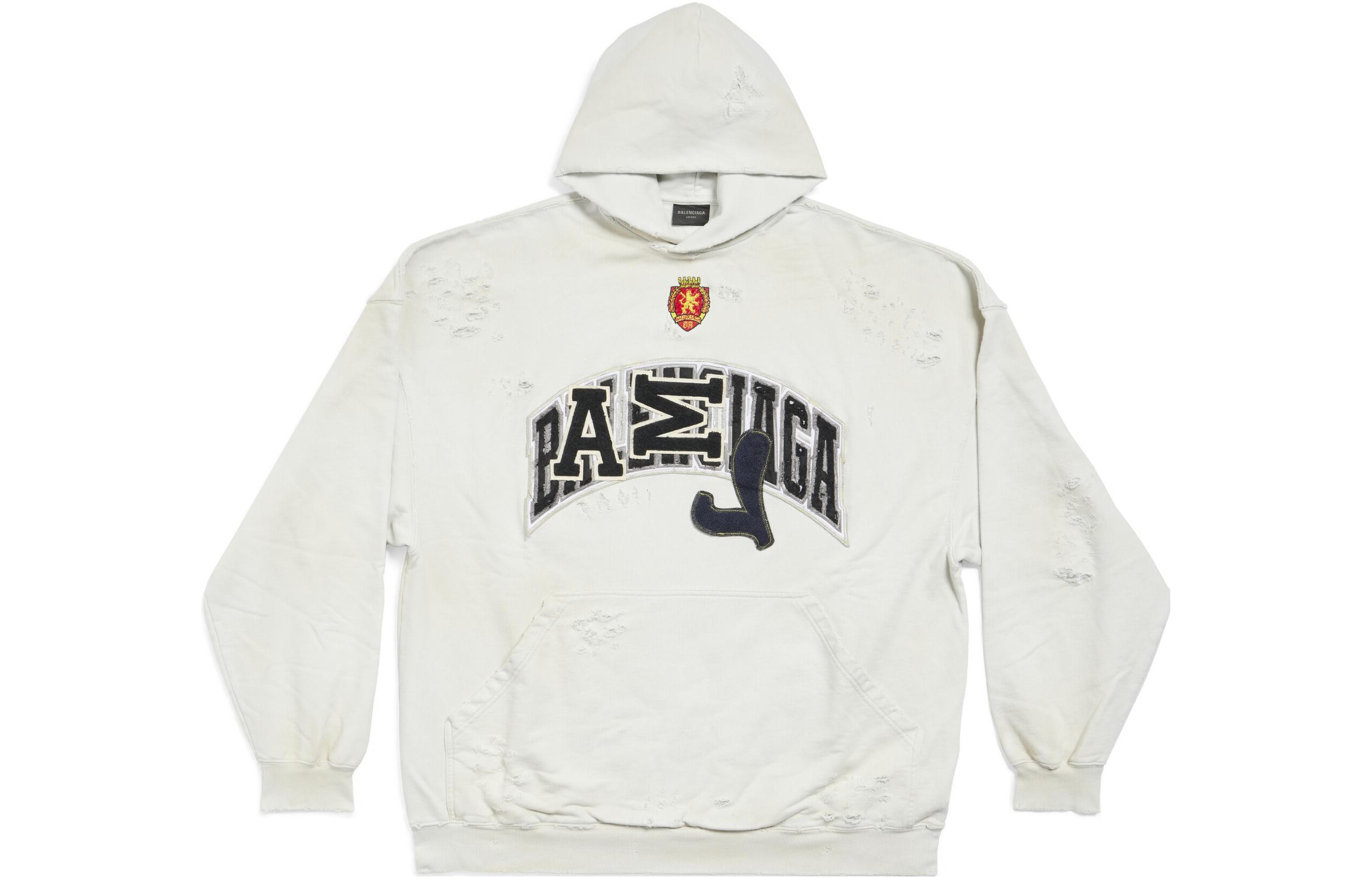 Balenciaga Letter Print Hoodie Unisex White Regular Fit Long Sleeve. 739024TOVN39012 圖 2