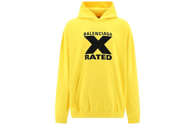 Balenciaga Letter Print Hoodie Yellow/Black 620973TIVA81802