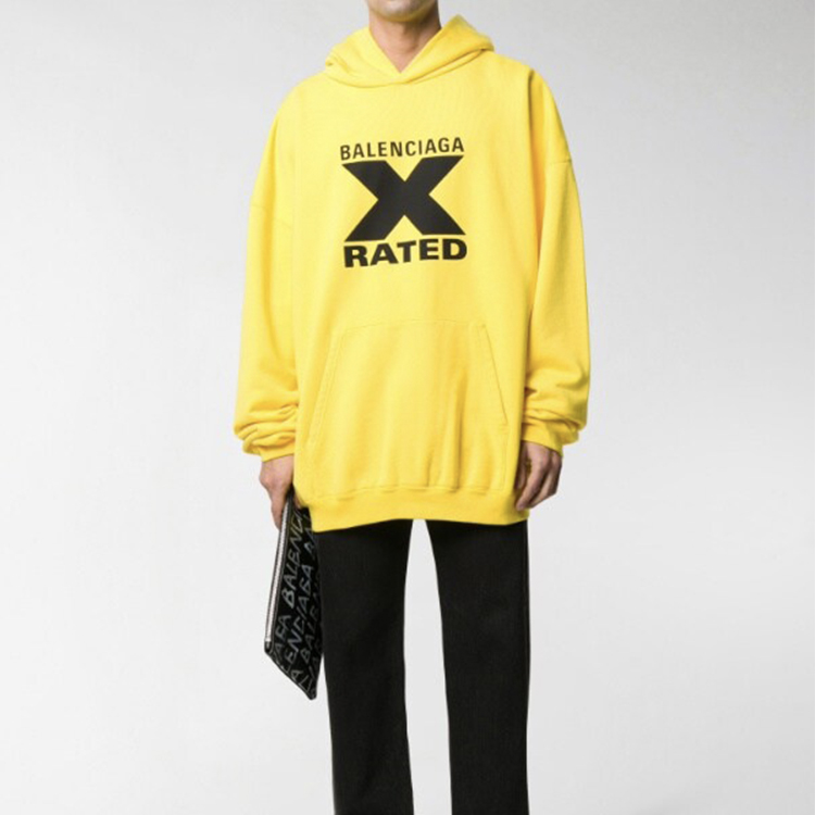Balenciaga Letter Print Hoodie Yellow/Black 620973TIVA81802 圖 4
