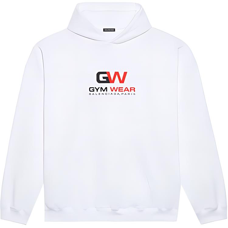 Balenciaga Letter Print Long Sleeve Sweatshirt White Regular Fit 620973TIVD49000